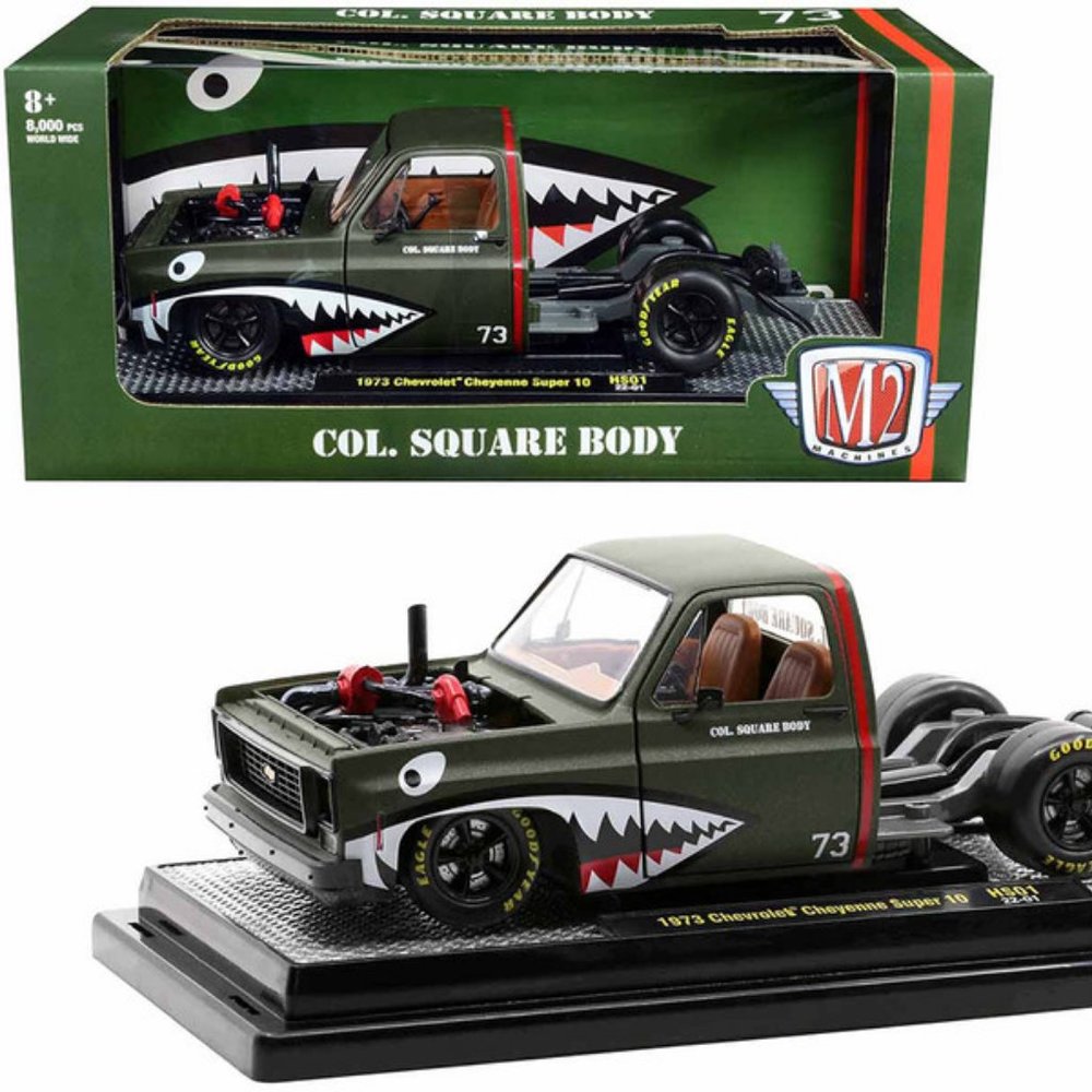 NIB Die-cast 1:24 M2 1973 Chevrolet Cheyenne Super 10 Square Body Bedless Truck
